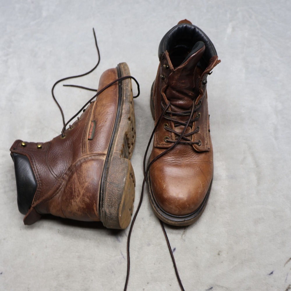 Red Wing Mens 8D Work Boots Brown Leather Lace Up Rugged Durable Utility 606